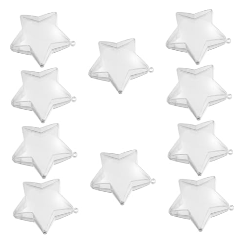 Generisch 10 Stück Durchsichtige Kunststoff Stern Ornamente zum Befüllen Diy Bastel Kugel für Hochzeiten Weihnachtsfeiern und Dekoration für Partys und Veranstaltungen Vielseitig Einsetzbar von Generisch