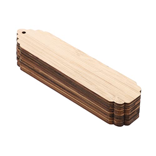 Generisch 10 Stück Holz Blanko Lesezeichen Unbehandelt für Diy Projekte Kreative Holz Tags für Buchliebhaber Basteln und Dekorationen von Generisch