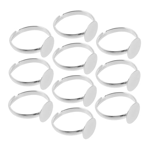 Generisch 10 Stück Verstellbare Ringrohlinge für Schmuckherstellung Basisringe Diy Materialien für Designs Kompatibel mit Verschiedenen und Stilen Generisch 10 Stück Verstellbare Ringrohlinge für Schmuckherstellung Basisringe Diy Materialien für Designs Kompatibel mit Verschiedenen und Stilen von Generisch