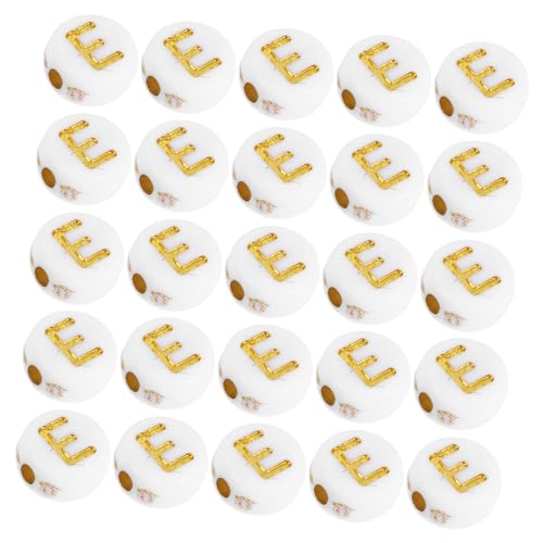 Generisch 100 Stück Acryl-Alphabet-Perlen Freundschaftsperlen Perlen für die Schlüsselanhängerherstellung kleine Perlen für Armbänder Alphabet -Buchstaben e Perlen Alphabet -Buchstabenperlen von Generisch