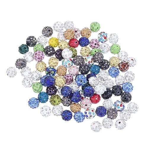 Generisch 100 Stück Strass Perlen Ab Polymer Clay DIY Bastelperlen für Armbänder und Mixed Color Spacer Beads Schmuck Zubehör von Generisch