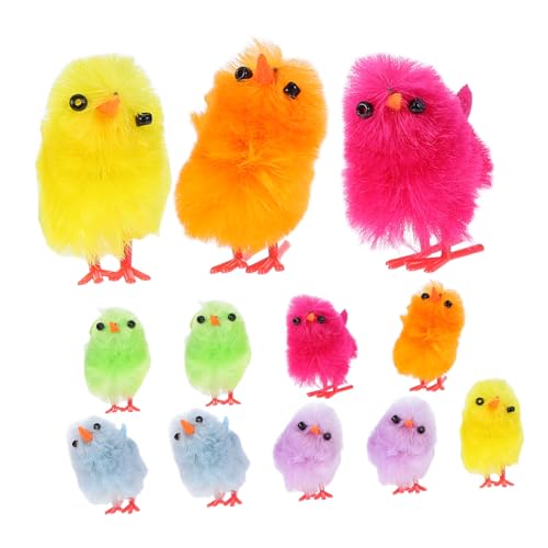 Generisch 12 Stück Teiliges Mini Huhn Deko für Ostern Realistische Spielzeuge aus Weichem für Party und Wohnaccessoires von Generisch