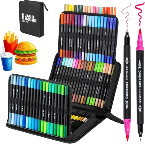 Generisch 120 Marker Set mit Pinselspitze für Künstler und Designer Doppelspitzige Filzstifte zum Zeichnen Skizzieren Illustrieren 19x25x4 cm Generisch 120 Marker Set mit Pinselspitze für Künstler und Designer Doppelspitzige Filzstifte zum Zeichnen Skizzieren Illustrieren 19x25x4 cm von Generisch