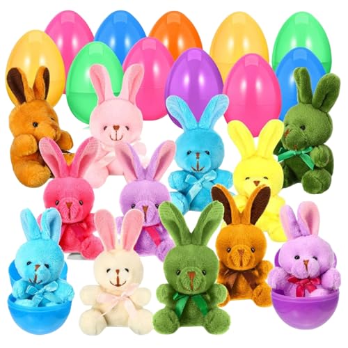 Generisch 12pcs Stück vorgefüllte Ostereier, gefüllt mit Plüschtieren, Füllung für Osterkörbchen, Ostereierfüller, Plastik-Ostereier für Partygeschenke, Ostereierfüller Generisch 12pcs Stück vorgefüllte Ostereier, gefüllt mit Plüschtieren, Füllung für Osterkörbchen, Ostereierfüller, Plastik-Ostereier für Partygeschenke, Ostereierfüller von Generisch