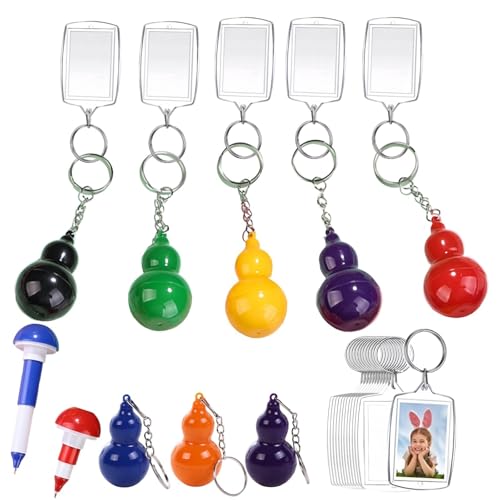 Generisch 15 Set Gourd Ausdehnstift Stifte Kürbis Einschulung Abschied Geschenk 15 Foto Schlüsselanhänger Acryl Bild Anhänger Klein Schulanfang Abschiedsgeschenk für Schüler (Stiftfarbe zufällig) von Generisch