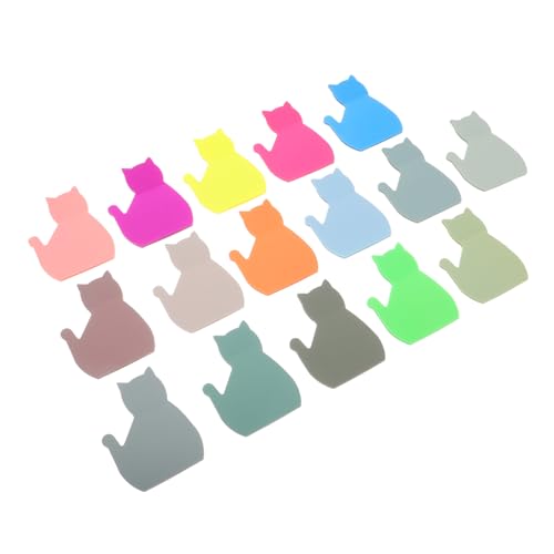 Generisch 16 Stück Kreative Katzenform Haftnotizen Teiliges und Bunt für Büro Schule und Zuhause Niedliche Katzen Bürobedarf für Katzenliebhaber Kawaii Notizblöcke und Erinnerungen von Generisch