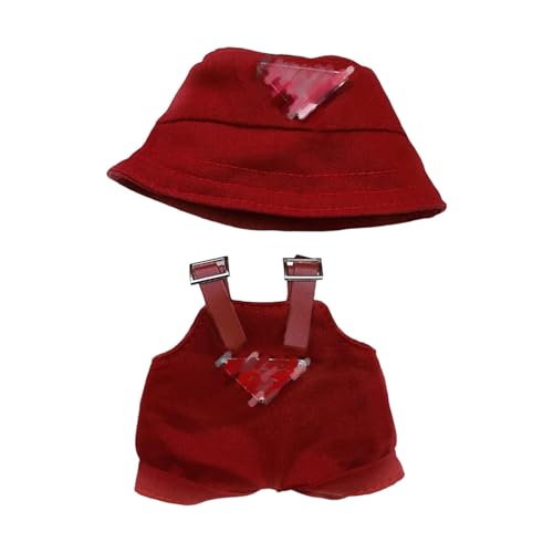 Generisch 17cm Puppen Kleidung 2 Stück DIY Outfit Set mit Schwarzem Hut und Latzhose für Puppen Passend für Sammler Kindergeschenke von Generisch