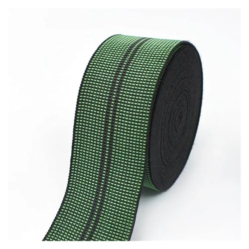 Generisch 2/3/4/5meter 50mm Elastizbänder for Sofa Stuhl Kleidungsstück Taille Gummibänder Springiges Gurtband DIY -Nähzubehör(Green-Black2,5METERS_50MM) von Generisch
