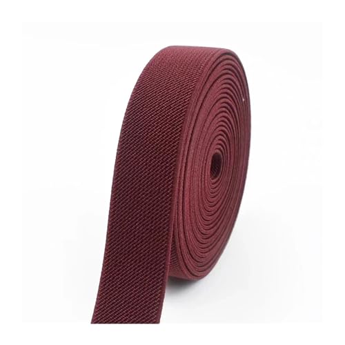 Generisch 2/5meter 20-50 mm Elastizbänder Hosen Rock Rock Gummi-Band-Stretch-Gurtbänder Kleidung Nähzubehör(WineRed,2METERS_20MM) von Generisch