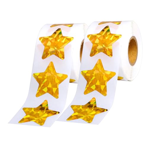 Generisch 2 Rollen Sternförmige Rollenkleber Dekorative Aufkleber für Haushalts Labels Selbstklebend für Umschläge DIY Bastelprojekte und von Generisch