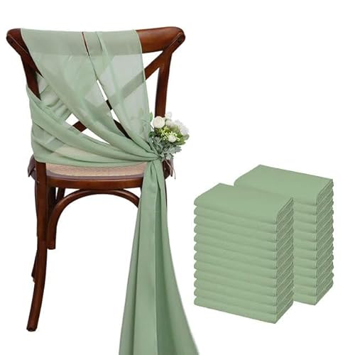 Generisch 24 Stück 30 * 275 cm Rosa 12er Set Chiffon-Stuhlschärpen für Hochzeitsstuhlhussen Band Hochzeitsfeier Chiffon Vertikale Stuhlvorhänge von Generisch