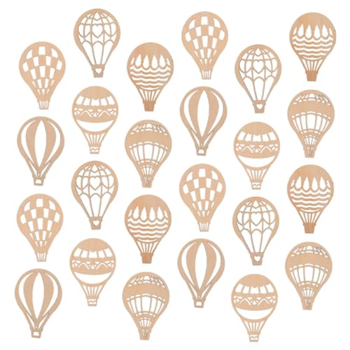 Generisch 24 Stück Dekoration Aus Holzspänen Ausschnitte Zum Selbermachen Diy Bastelausschnitte Ballon Bastelbedarf Dekorationen Leer Materialien Erwachsene Chip Holzscheibe Stütze Hölzern von Generisch