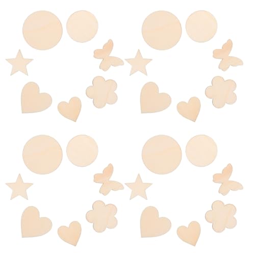 Generisch 252 Stück Holzspan Maldekore Blanke Naturholzscheiben Holz Zum Basteln Holzbretter Zum Basteln Unbehandelte Holzverzierungen Holzscheiben Ornamente Liebes Holzspan Beige von Generisch