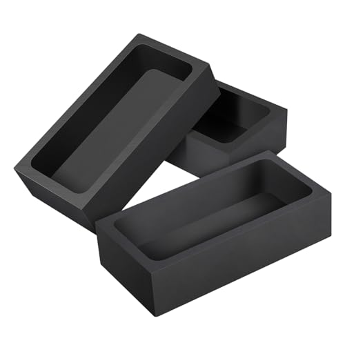Generisch 3 Stück Graphitbehälter Schmelztiegel Ingotform Schmuck Graphittiegel Graphitform Metallschmelzkosten Graphittiegel für Schmuck Graphittiegel für Kupfer Schmelzofen Schwarz von Generisch