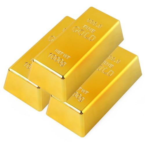 Generisch 3 Stück Replik Goldbarren, Glitzernde Goldene Ziegeldekorationen, KuGefälschte Goldbarren, Plastikgoldbarren, Dekorative Requisite Für Home Office Dekoration Generisch 3 Stück Replik Goldbarren, Glitzernde Goldene Ziegeldekorationen, KuGefälschte Goldbarren, Plastikgoldbarren, Dekorative Requisite Für Home Office Dekoration von Generisch