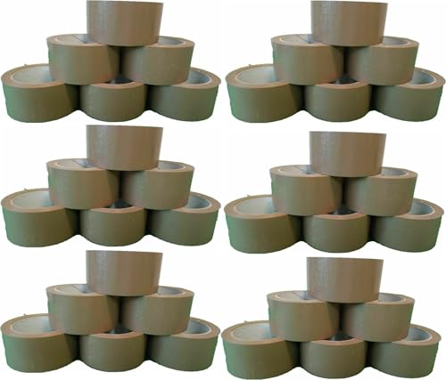 Generisch 36 Rollen PVC Paketklebeband 66m x 50mm Braun, Industrie Qualität - Extra Stark - leise abrollend - Made in Austria Packband Kleber auf Naturkautschukbasis von Generisch
