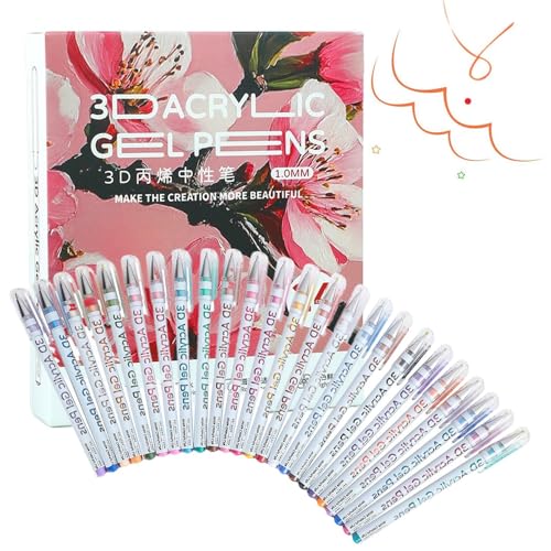 Generisch 3D Acryl Gel Pen | Mehrfarbiges Acryl Marker Kunst Set - Bastel Zeichen Malstifte für Stein Holz Stoff Papier Kreativprojekte von Generisch