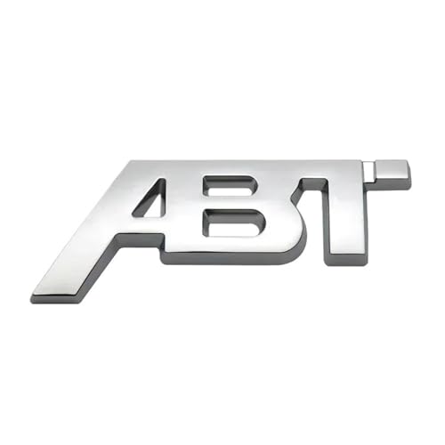 Generisch 3D Metall ABT Logo Buchstabe Auto Kühlergrill Abzeichen Aufkleber(Sticker Chrome,81mm x32mm) von Generisch