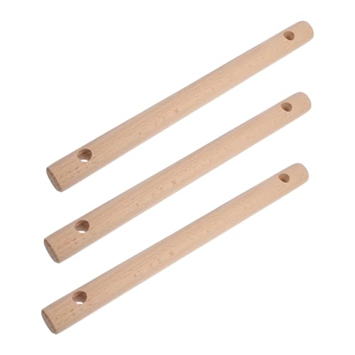 Generisch 3Stücke Runde Holzstäbe Nachhaltigem Holz für DIY Strickleiter Bastelprojekte Vorgebohrt Hohe Tragkraft für Kreative Holzarbeiten von Generisch