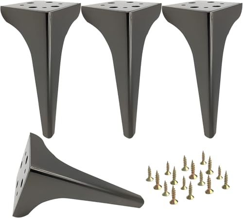 Generisch 4 Stück konische Sofabeine aus massivem Metall, schwere Möbelbeine, for Schränke, Fernsehständer, Bücherregale, Frisiertisch(A,19.5CM) von Generisch