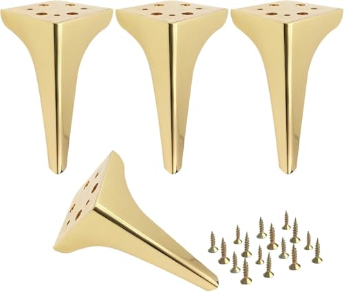 Generisch 4 Stück konische Sofabeine aus massivem Metall, schwere Möbelbeine, for Schränke, Fernsehständer, Bücherregale, Frisiertisch(C,19.5CM) von Generisch