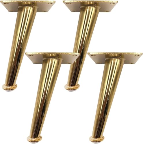 Generisch 4er Set goldene Möbelbeine, schräge kegelförmige Sofabeine, DIY-Möbelersatzteile, Möbelfüße(20cm) von Generisch