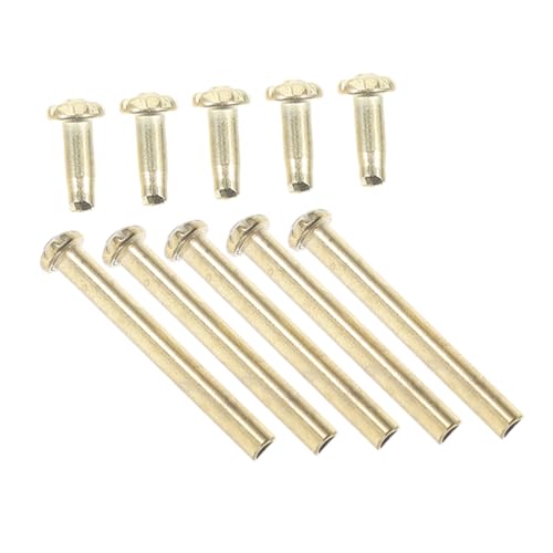 Generisch 5 Satz Lüfternieten Handnieten Und Muttern Für Die Lüfterwelle Handgeführte Lüfterwellenniete Nietstifte DIY Handgemachter Fächer Nieten Für Handfächer Handfächer-Set Golden Eisen von Generisch