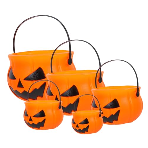 Generisch 5 Stück Kürbis Eimer Jack-o-Laterne für Halloween Kürbis-Süßigkeiten-Tasche Tür Halloween Party Deko geschenkverpackung tragbarer Kürbiseimer Kürbis-Süßigkeiten-Eimer Orange Generisch 5 Stück Kürbis Eimer Jack-o-Laterne für Halloween Kürbis-Süßigkeiten-Tasche Tür Halloween Party Deko geschenkverpackung tragbarer Kürbiseimer Kürbis-Süßigkeiten-Eimer Orange von Generisch