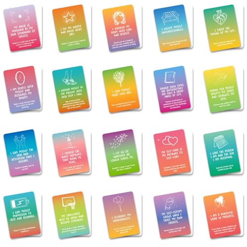 Generisch 50 Regenbogen Achtsamkeitskarten – Positive Affirmationen & Inspirierende Zitate, Tägliche Motivation, Selbstverbesserung, Emotionale Kontrolle, Dankbarkeit & Persönliches Wachstum von Generisch