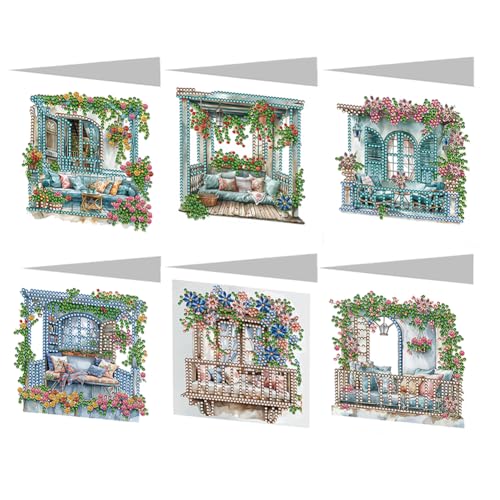 Generisch 5D DIY Diamond Painting Karten, 6 Stück Blumen pavillon Strass Handwerk Grußkarte,Diamant Malerei Geschenkkarte Feiertags Dankeschön Handgefertigte Grußkarten für Familie, Liebhaber,Freunde Generisch 5D DIY Diamond Painting Karten, 6 Stück Blumen pavillon Strass Handwerk Grußkarte,Diamant Malerei Geschenkkarte Feiertags Dankeschön Handgefertigte Grußkarten für Familie, Liebhaber,Freunde von Generisch