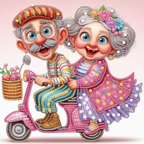 Generisch 5D DIY Diamond Painting Kits, altes Paar Diamant Painting Bilder, Diamant Strass Kristall Kreuzstich Stickerei Leinwand Bilder Painting nach Zahlen für Erwachsene Dekorationen-#3 von Generisch