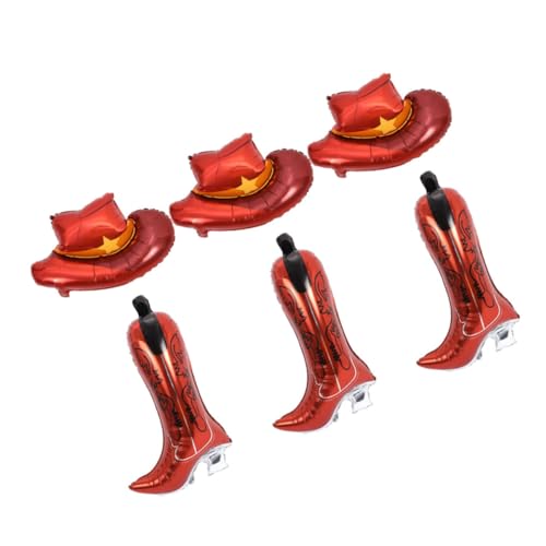 Generisch 6 Stück Teiliges Cowboy Hut und Stiefel Folien Dekorationen für Bachelorette und Geburtstagsfeiern im Western von Generisch