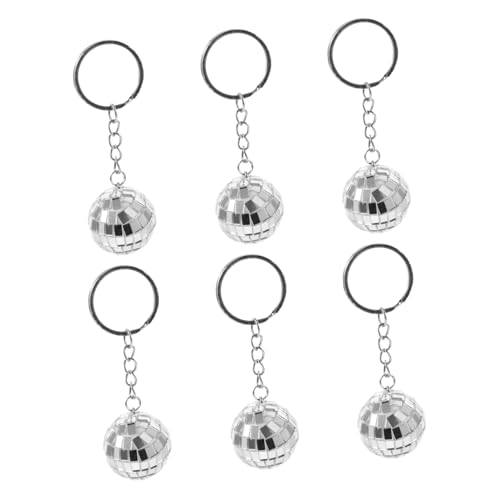 Generisch 6St Disco-Kugel-Schlüsselanhänger Partyartikel der 70er Kette Mini Spiegelkugel Schlüsselanhänger Diskokugel Schlüsselanhänger Discokugel-Schlüsselanhänger als Ornament DIY liefert von Generisch