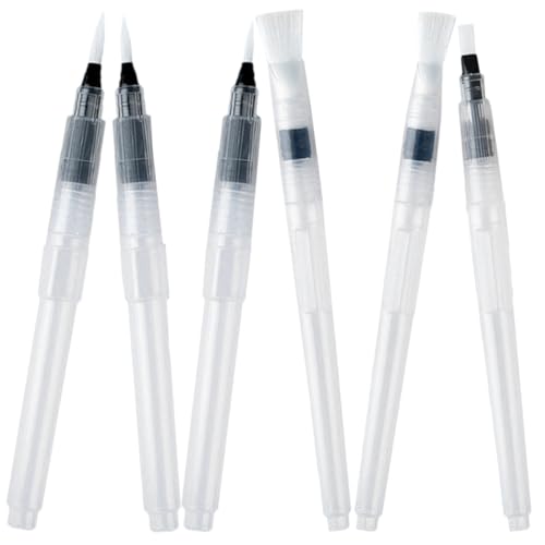 Generisch 6Stücke Teiliges Wasserpinsel Stift Set mit Flexibler Spitze für Aquarell und Kalligraphie Anfänger für Wasserlösliche Pigmente und Einfache Handhabung von Generisch