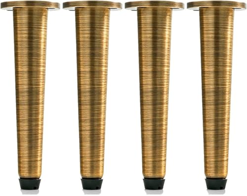 Generisch 8 Zoll/12 Zoll Möbelbeine aus Metall, gerade kegelförmige Schrankfüße aus Messing for Sofa, TV-Ständer, Schrank, Badezimmerschrank, 4 Stück(A,12IN/30.6CM) von Generisch