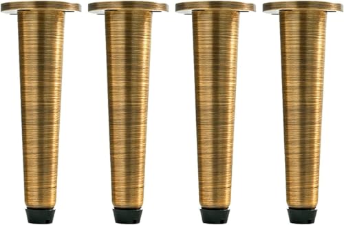 Generisch 8 Zoll/12 Zoll Möbelbeine aus Metall, gerade kegelförmige Schrankfüße aus Messing for Sofa, TV-Ständer, Schrank, Badezimmerschrank, 4 Stück(A,8IN/20CM) von Generisch