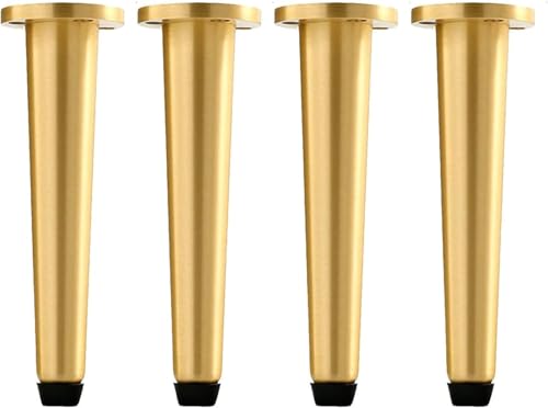 Generisch 8 Zoll/12 Zoll Möbelbeine aus Metall, gerade kegelförmige Schrankfüße aus Messing for Sofa, TV-Ständer, Schrank, Badezimmerschrank, 4 Stück(B,12IN/30.6CM) von Generisch