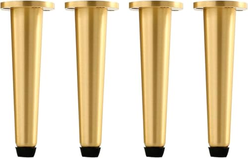 Generisch 8 Zoll/12 Zoll Möbelbeine aus Metall, gerade kegelförmige Schrankfüße aus Messing for Sofa, TV-Ständer, Schrank, Badezimmerschrank, 4 Stück(B,8IN/20CM) von Generisch