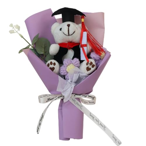 Generisch Abschlussbär-Rosen-Blumenstrauß, künstliche Blumenarrangements,Handgemachte Abschluss-Häkelblumen - Einzigartiger, langlebiger Plüsch-Blumenstrauß für Kinder und Generisch Abschlussbär-Rosen-Blumenstrauß, künstliche Blumenarrangements,Handgemachte Abschluss-Häkelblumen - Einzigartiger, langlebiger Plüsch-Blumenstrauß für Kinder und von Generisch
