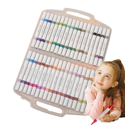 Generisch Acryl Marker,72 Farben Acrylmarker-Set | 36 Stück Zeichenmaterialien für Kalligraphie Stein Holz Papier Textil Leinwand Metall Generisch Acryl Marker,72 Farben Acrylmarker-Set | 36 Stück Zeichenmaterialien für Kalligraphie Stein Holz Papier Textil Leinwand Metall von Generisch