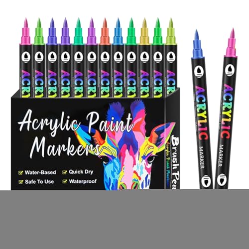 Generisch Acryl Marker Set,Wasserfeste Malstifte für Leinwand | Permanente Bastelmarker Zeichenwerkzeuge Für Stein Stoff Papier Generisch Acryl Marker Set,Wasserfeste Malstifte für Leinwand | Permanente Bastelmarker Zeichenwerkzeuge Für Stein Stoff Papier von Generisch