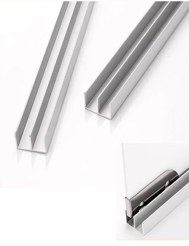 Generisch Acrylglasschiene Aluminiumlegierung Schiebetürschienensatz Doppelschienentür Schiebeschiebeschiene Glasschiebetür(140cm/55in) von Generisch