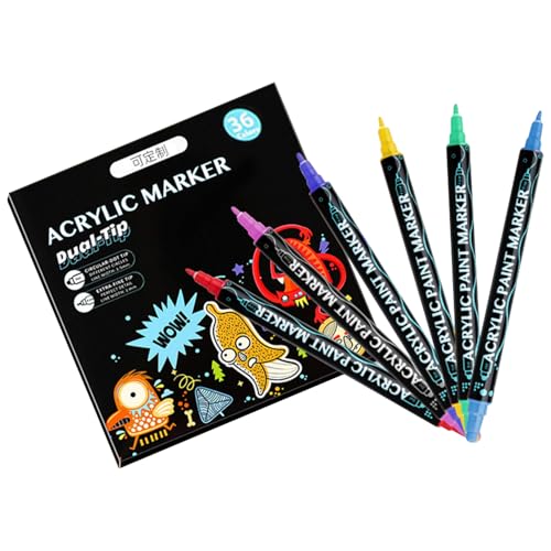 Generisch Acrylmarker Set | Acrylmarker Stifte - 48x Zeichen & Bastelbedarf Für Holz Leinwand Stein Keramik Kalligraphie Metall Textil Generisch Acrylmarker Set | Acrylmarker Stifte - 48x Zeichen & Bastelbedarf Für Holz Leinwand Stein Keramik Kalligraphie Metall Textil von Generisch