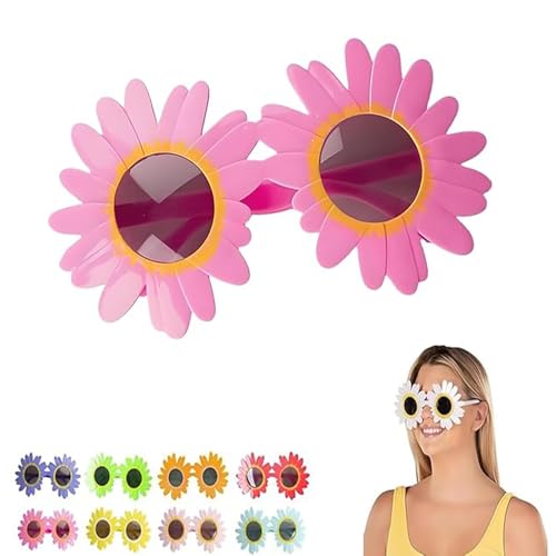 Generisch Art the Clown Sunflower Glasses, Terrifier Cosplay Decorative Yellow Eyewear for Adult Halloween Costume (Dark Pink) von Generisch