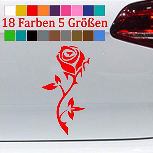 Generisch Aufkleber Rose Blumen Tulpe Hochzeit Verlobung Valentinstag in 18 Farben 31-Rot 10x5,5cm von Generisch