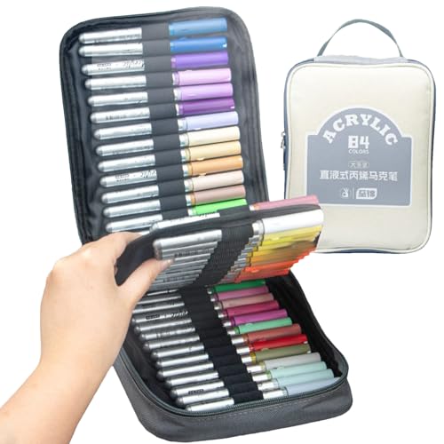 Generisch Ausmalmarker | Journaling Marker,84 Farben Acryl-Marker Set Für Erwachsene Und Kinder Mit Holz- Und Stofftauglichkeit – Zeichenstifte Zum Malen Auf Verschiedenen Oberflächen Generisch Ausmalmarker | Journaling Marker,84 Farben Acryl-Marker Set Für Erwachsene Und Kinder Mit Holz- Und Stofftauglichkeit – Zeichenstifte Zum Malen Auf Verschiedenen Oberflächen von Generisch