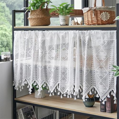 Generisch B,W130*H60cm, Scheibengardinen Hohles Spitzendesign Landhausstil Kurzgardine Privatsphäre Schützen Küchengardinen Für Esszimmer Badezimmer Klein Fenster Drinnen Café-Vorhänge Generisch B,W130*H60cm, Scheibengardinen Hohles Spitzendesign Landhausstil Kurzgardine Privatsphäre Schützen Küchengardinen Für Esszimmer Badezimmer Klein Fenster Drinnen Café-Vorhänge von Generisch