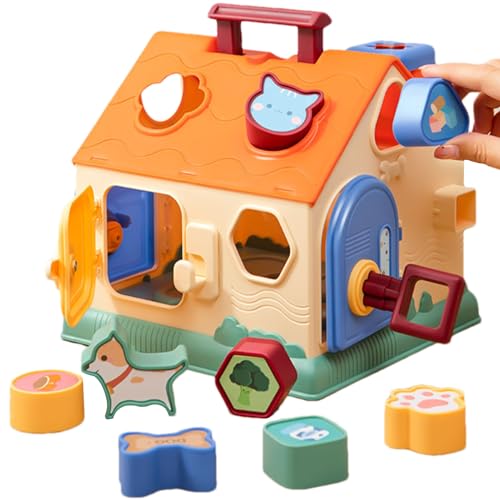 Generisch Babys Sortierspielzeug,Formen-Sortierbox & Motorikspielzeug - Lernspielzeug Ab 18 Monaten Mit Bausteinen Für Kinder Reisegeburtstag Zuhause Kindergarten Auto Schule Mädchen von Generisch