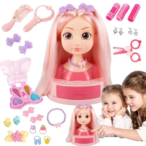 Generisch Beauty Hair Stylist Set für Kinder - Puppenkopf Styling-Set mit Schmink-Kosmetik,Styling Spielzeug Set Mit Ohrsteckern Lockenstab Haarspangen Generisch Beauty Hair Stylist Set für Kinder - Puppenkopf Styling-Set mit Schmink-Kosmetik,Styling Spielzeug Set Mit Ohrsteckern Lockenstab Haarspangen von Generisch
