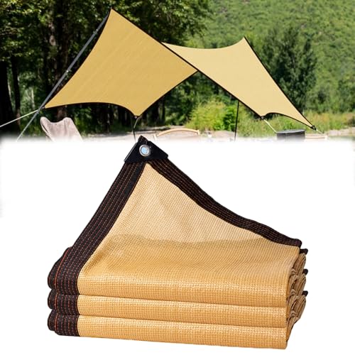 Generisch Beige Schattierungsnetz,Schattiernetz mit ösen, 90% Anti UV Windschutznetz Schattennetz für gewächshaus, Außen Sonnennetz für Pergola Garten Balkon Hühnerstall Schattentuch(3 x 6 m) von Generisch